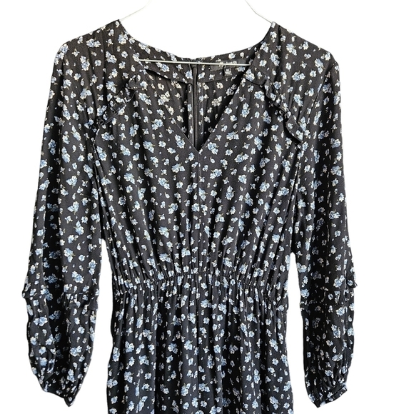 Madewell Ruffle-Sleeve Tie-Waist Jumpsuit in Baby's Breath Sz XS - Picture 3 of 11